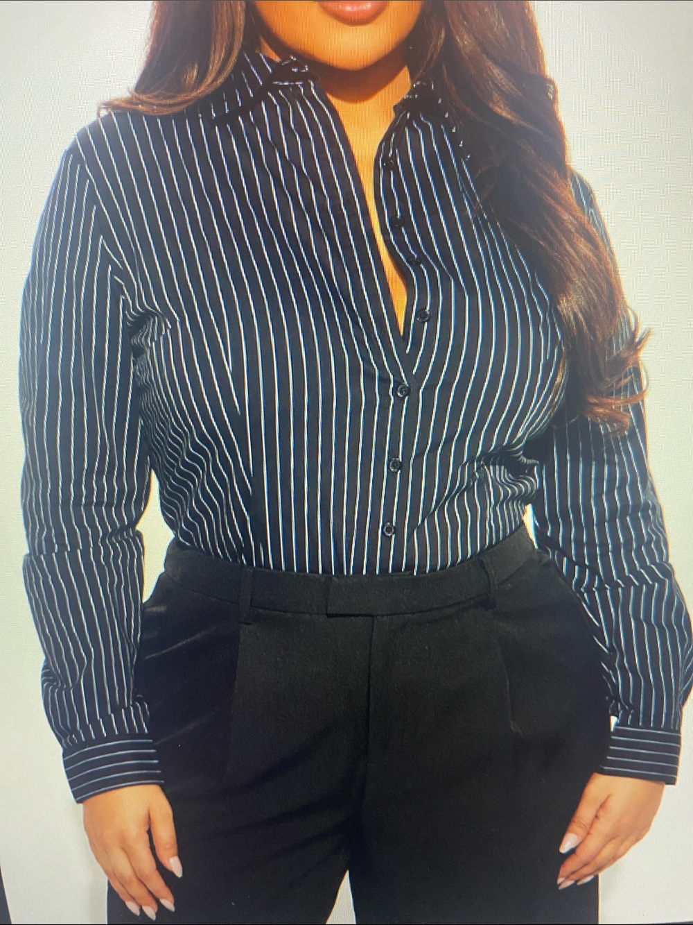 NWT Fashion Nova One Step Ahead Stripe Shirt - Black/White